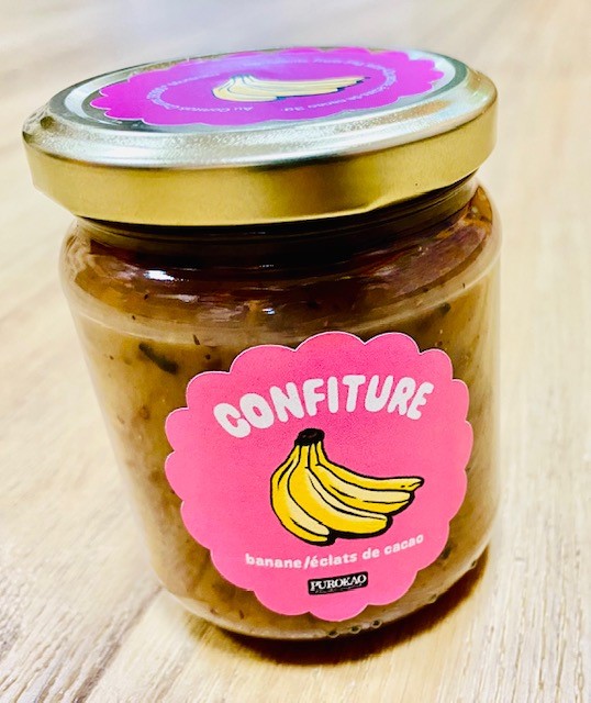 Confiture banane éclats de cacao grillés