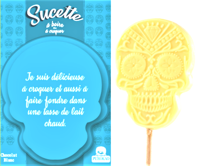 SUCETTE CALAVERA CHOCOLAT BLANC ARTISANAL