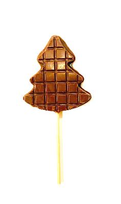 Sucette sapin de Noël  chocolat au lait