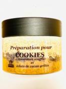 Préparation cookies amarante et cacao